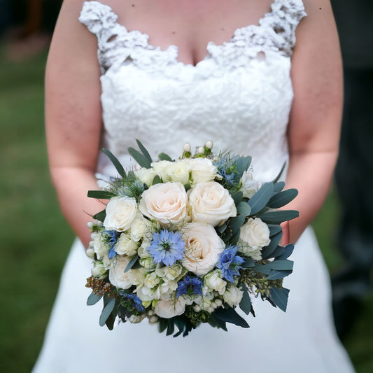 Bouquet de mariage de mariée bleue