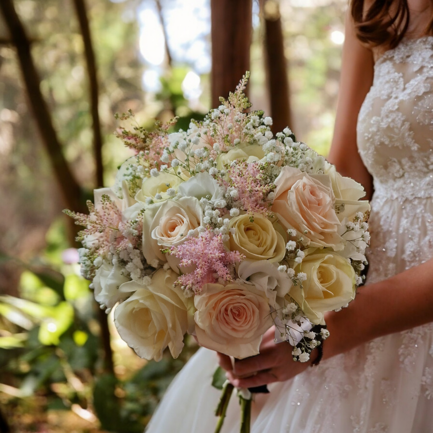 Bouquet de mariage de mariée pastel