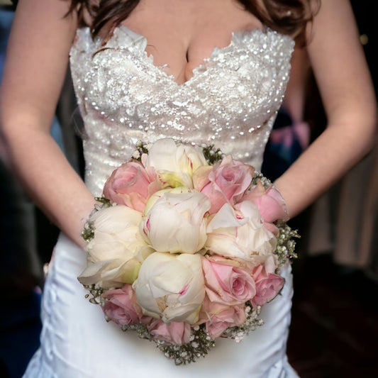 Pink peony bride