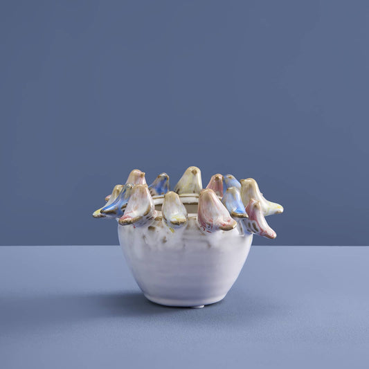 Planter with birds