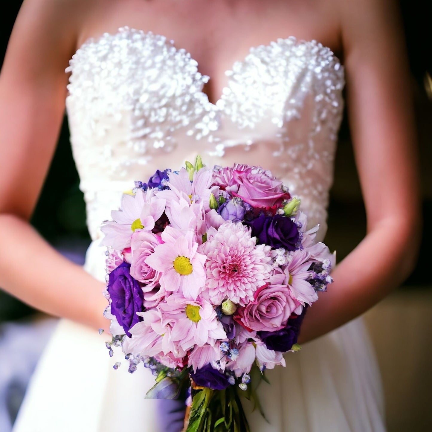 Bouquet de mariage de mariée violette