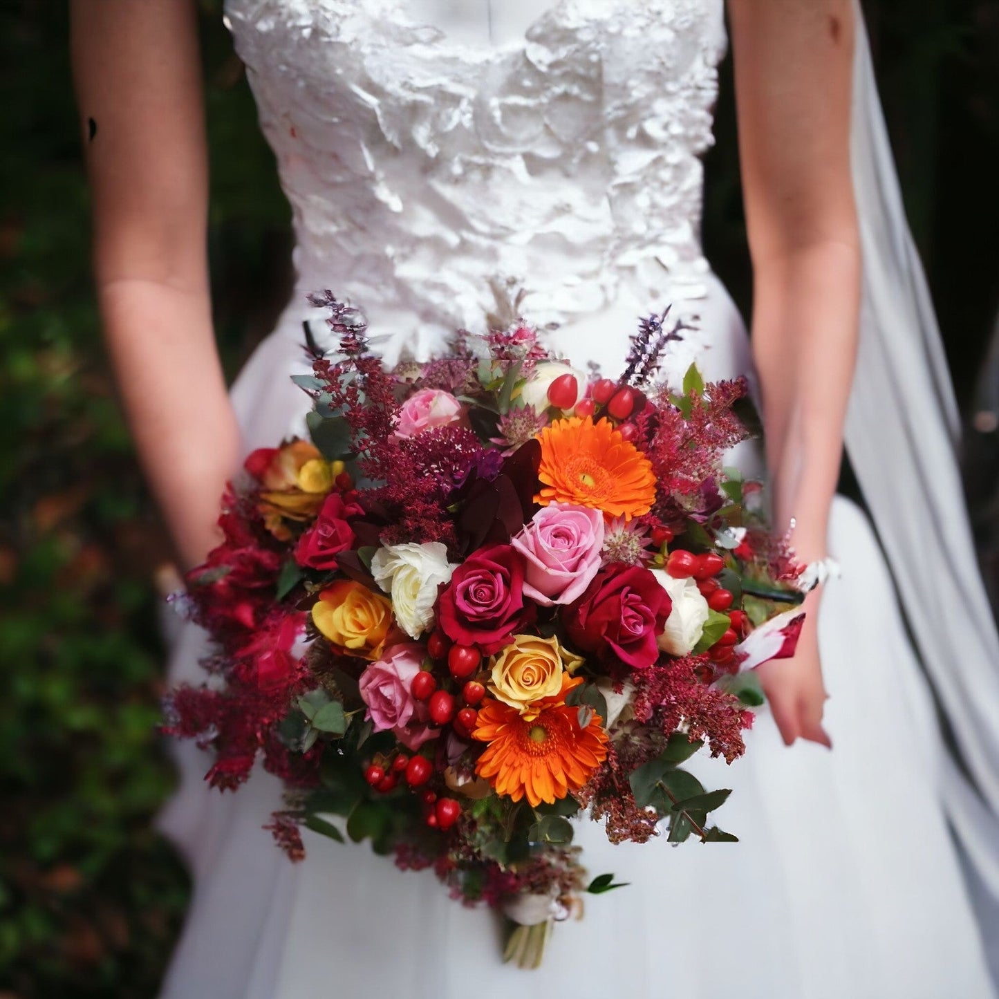 Bouquet de mariée en velours